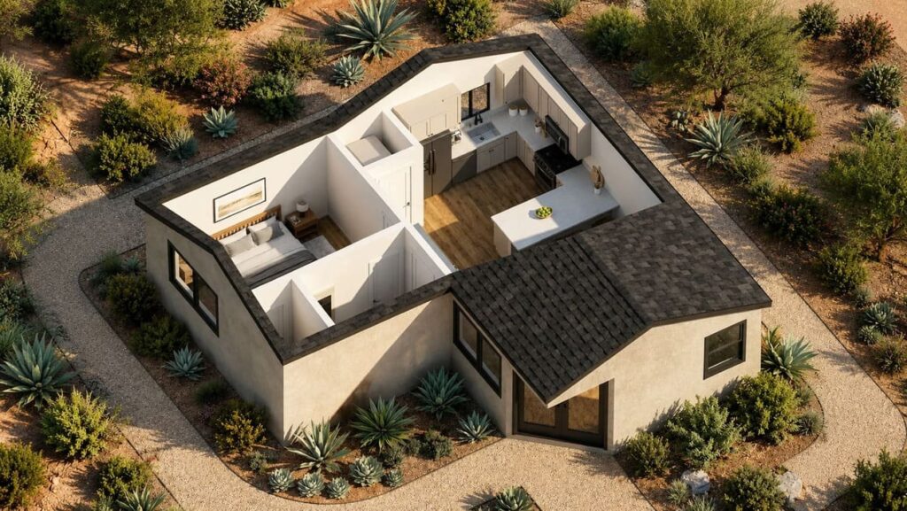L-Shaped ADU Floor Plans